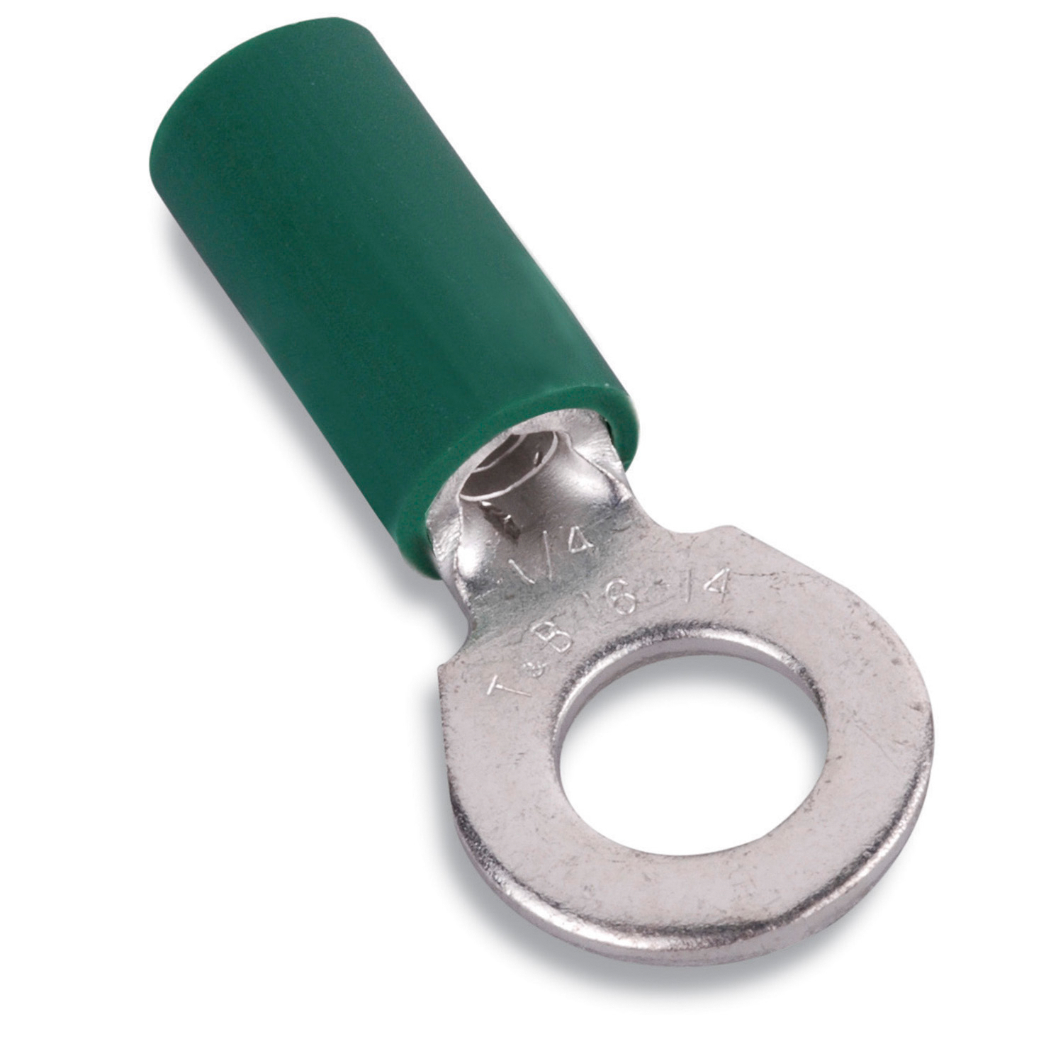 Product image for Crimp HD ring terminal 1/2H-14/16ga green
