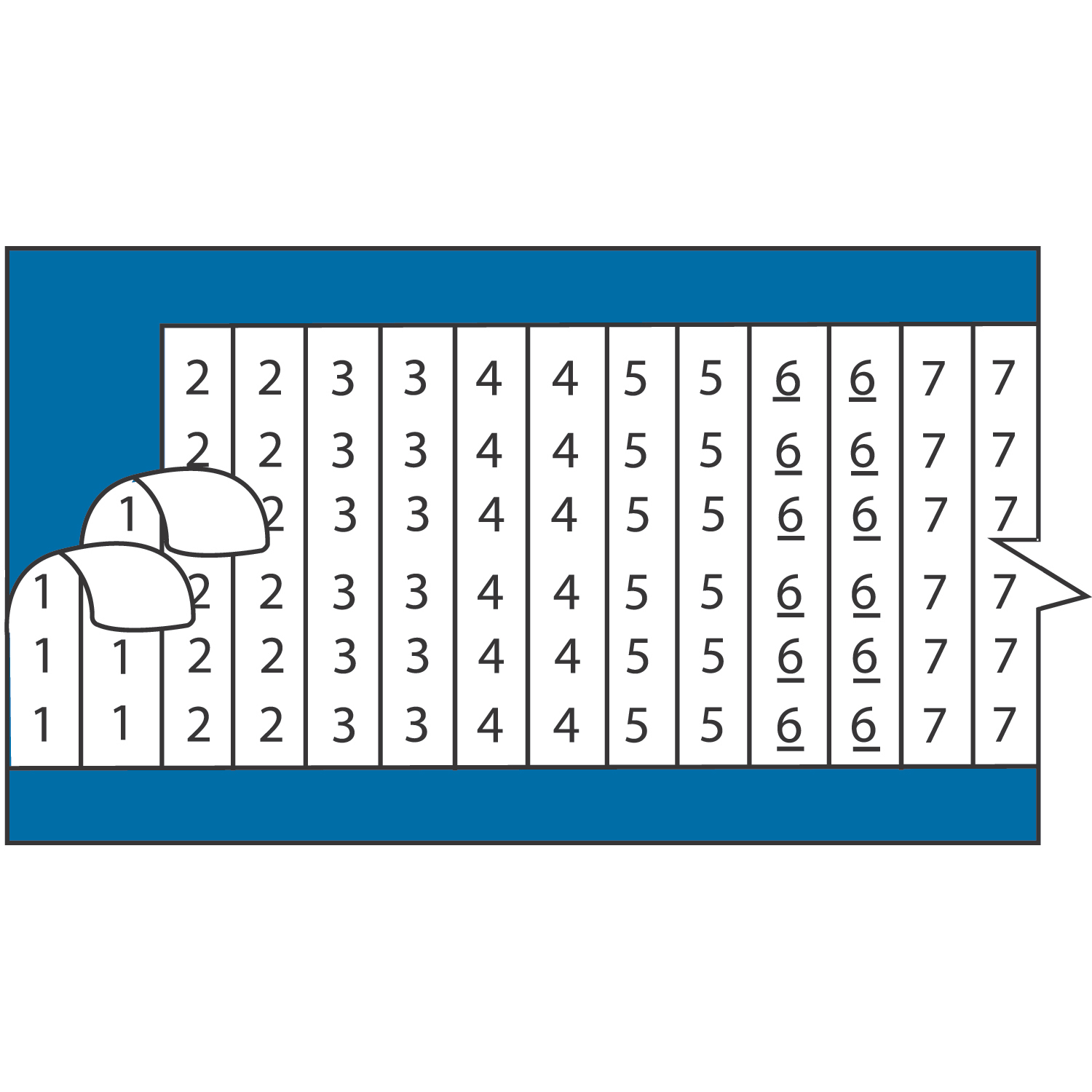 Product image for Marker card wire pair number sequence "100-124" vinyl cloth 1-1/2"