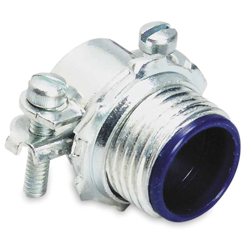 Product image for Connector 2-screw str steel 3/4in 0.53 to 0.75in
