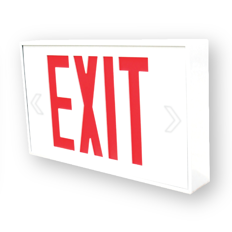 Product image for EXIT EXTR 2-FACES LED WHT IB 90MIN