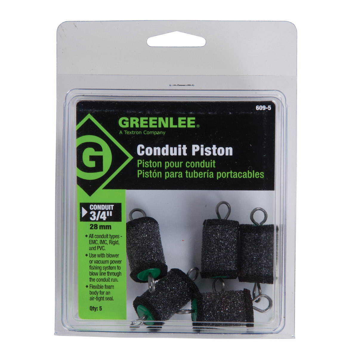 Product image for Piston conduit green 3/4" POP