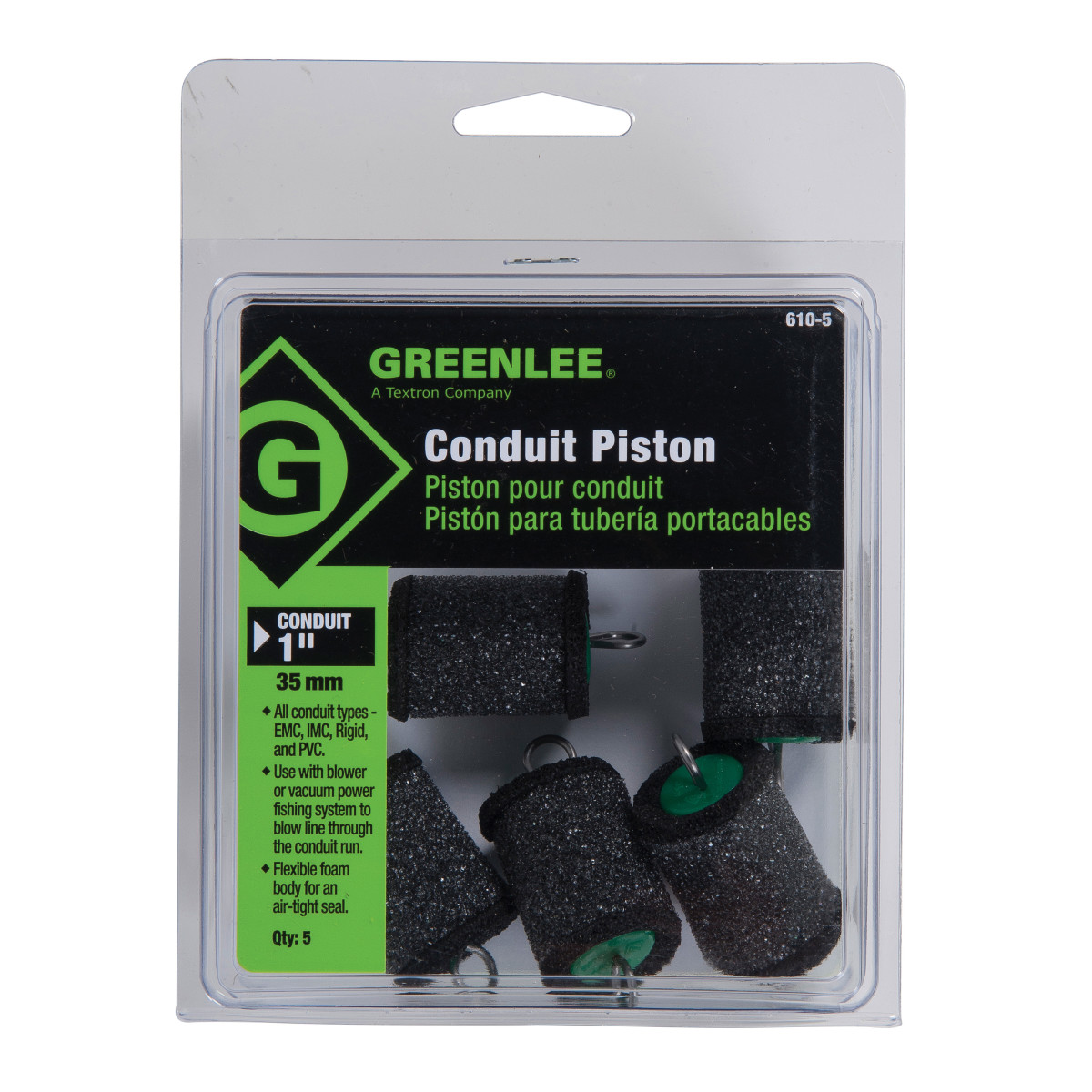 Product image for Piston conduit green 1"