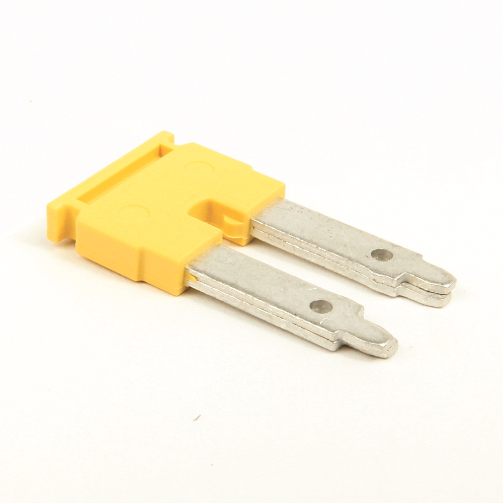 Product image for Jumper center 2-pole plug-in for 1492-L10 block yellow