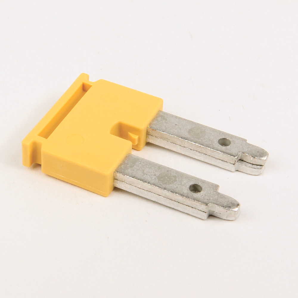 Product image for Jumper center 2-pole plug-in for 1492-L16 block yellow