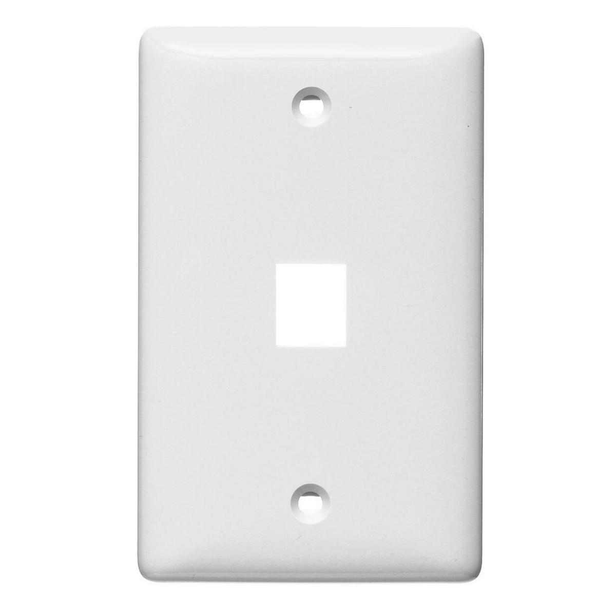 Product image for Faceplate 1-gang 1-port rear-load white mid-size