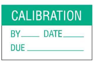 Product image for WARNING LABELS,'CALIBRATION',GR/WH,PK1