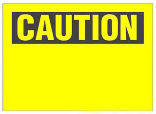 Product image for SIGN,'CAUTION',LASER P-O-D,BL/YL,PK25