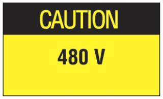 Product image for WARNING LABELS,'CAUTION 480V',BL/YL,PK1