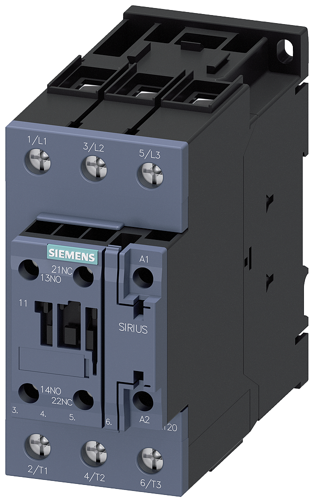 Product image for Contactor S2 3 pole 50A 120V AC 1NO/1NC screw terminal