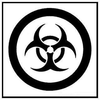 Product image for Label pictogram biohazard blk/wht 2-1/4x2-1/4in