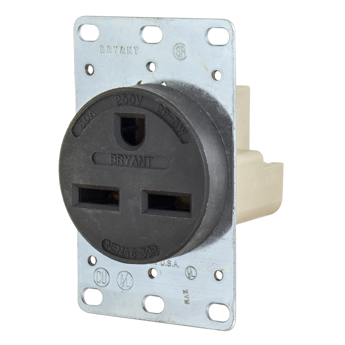 Product image for BRYANT 9630FR RECEPTACLE 30A 250V 6-30R