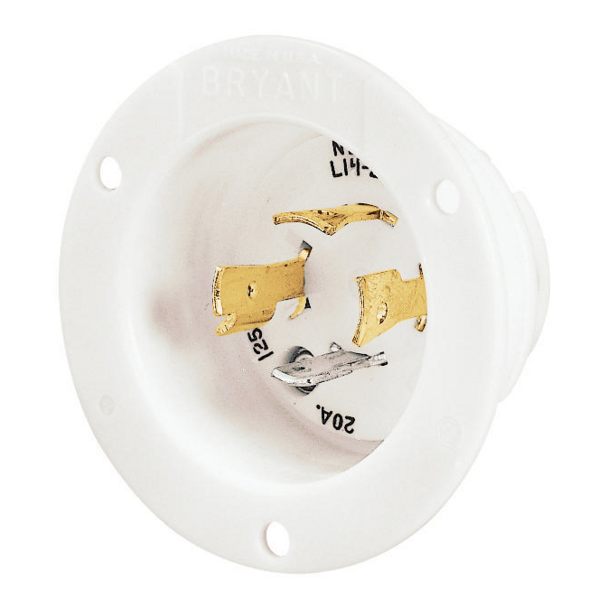 Product image for LKG FLG-INLT, 20A 125/250V, L14-20P,WH
