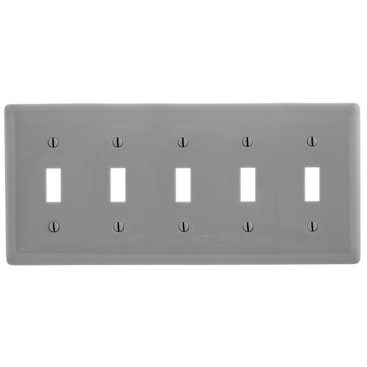 Product image for Plate wall 5-gang 5-toggle standard grey