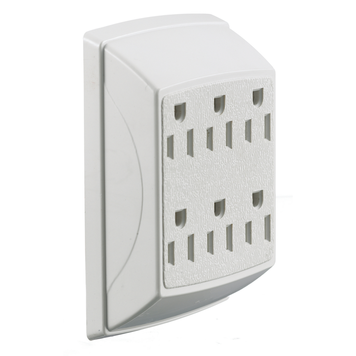 Product image for TradeSelect, Cube Tap, Duplex to 6 Outlet, 15A 125V AC, 2-Pole 3-Wire Grounding, 5-15R, White
