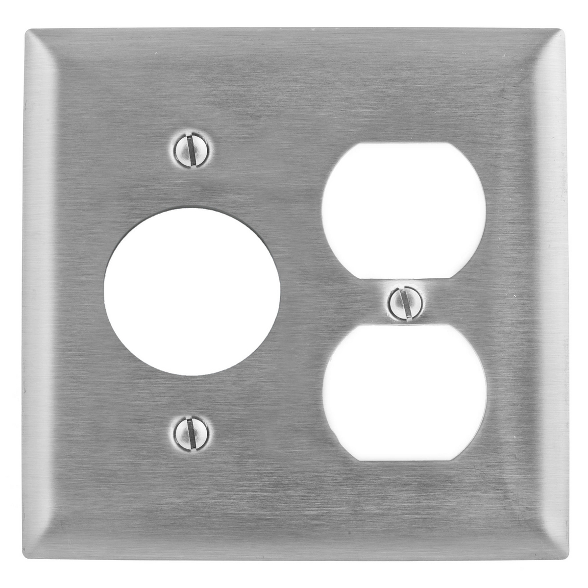 Product image for Cover plate 1 rec.duplex 1.6" hole 1 gang inox