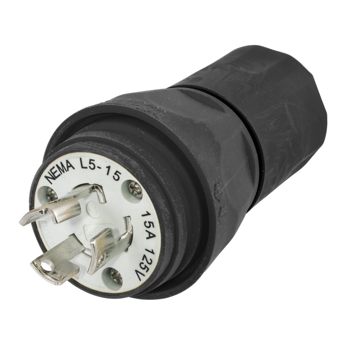 Product image for WATERTIGHT PLUG, NEMA L5-15P,15A/125V BK