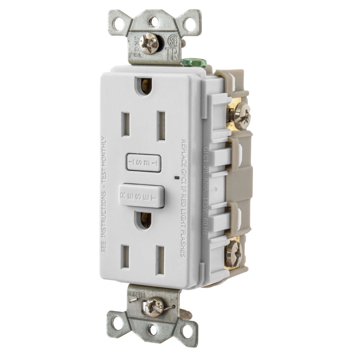 Product image for 15A HUBBELL PRO GFR TR WHITE