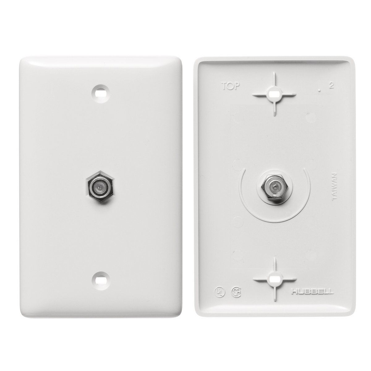 Product image for HUB NS750W PLATE 1GANG W/F-CONNECTOR WH
