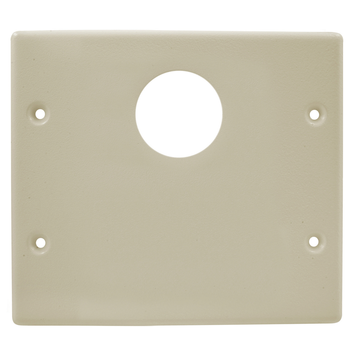 Product image for HUB HBL4747AXIV RACEWAY PLATE 2GANG 1ROUND/ BLANK FOR HBL4750 SERIES IVORY
