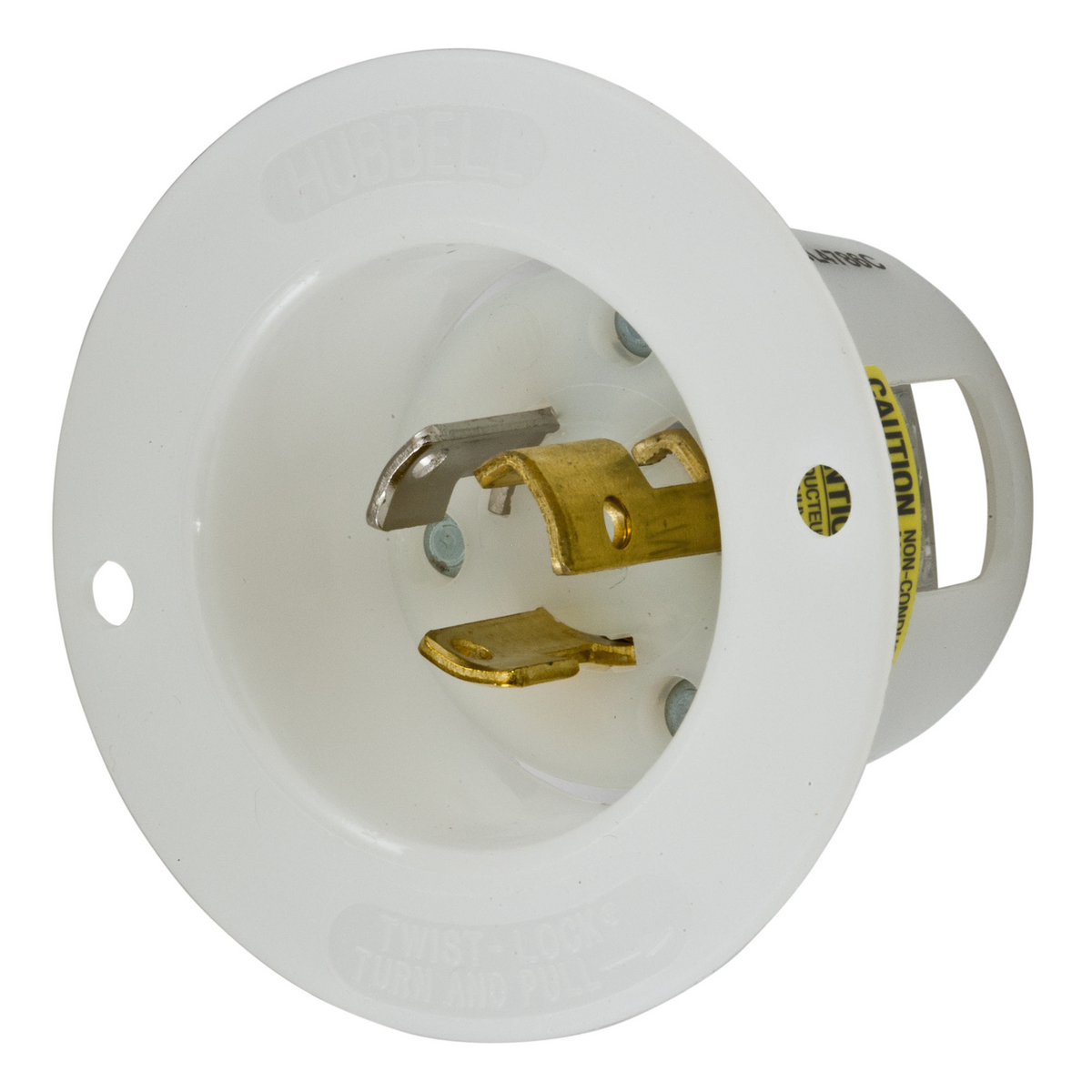 Product image for Inlet flanged 2-pole 3-wire NEMA L7-15P 15A 277V white