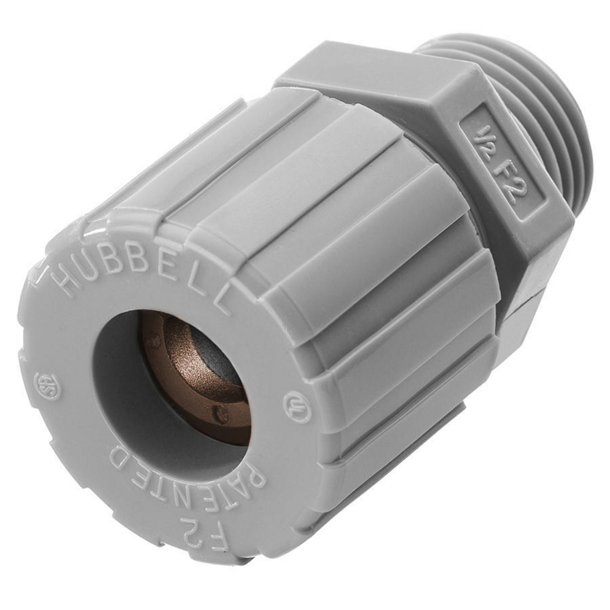 Product image for HUB SHC1024CR CONN CORD STR 1/2"HUB MALE FORM SIZE F2 BROWN MACHINED NYLON .50"-.63"CORD DIA