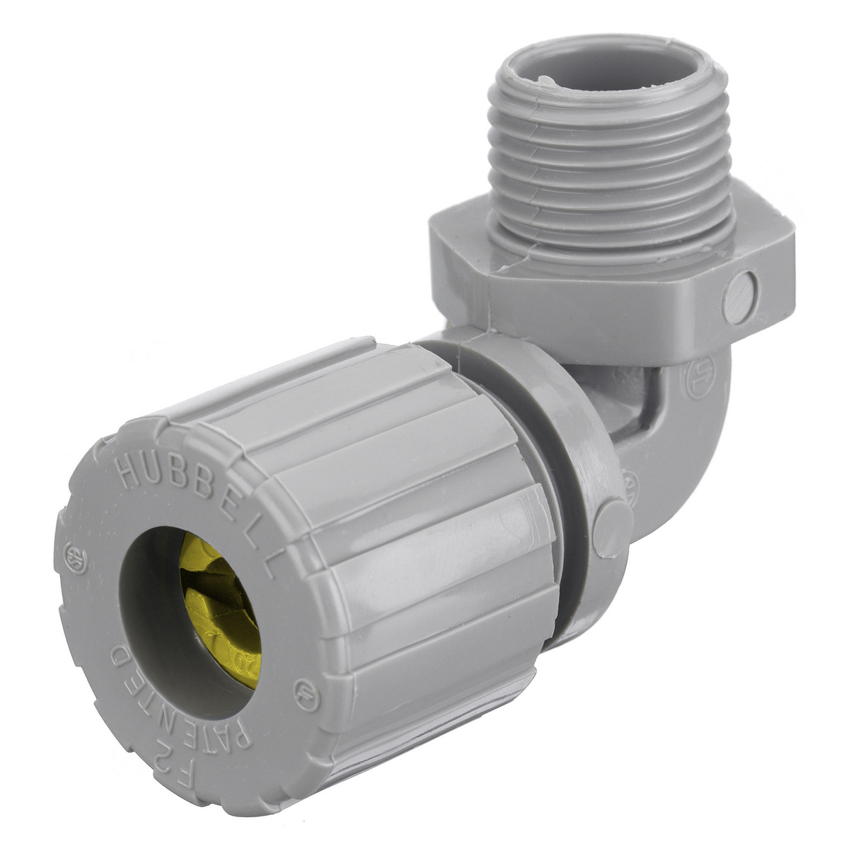 Product image for Connector cord 90.. male nylon grey/yellow 3/4" NPT 0.63-0.75"
