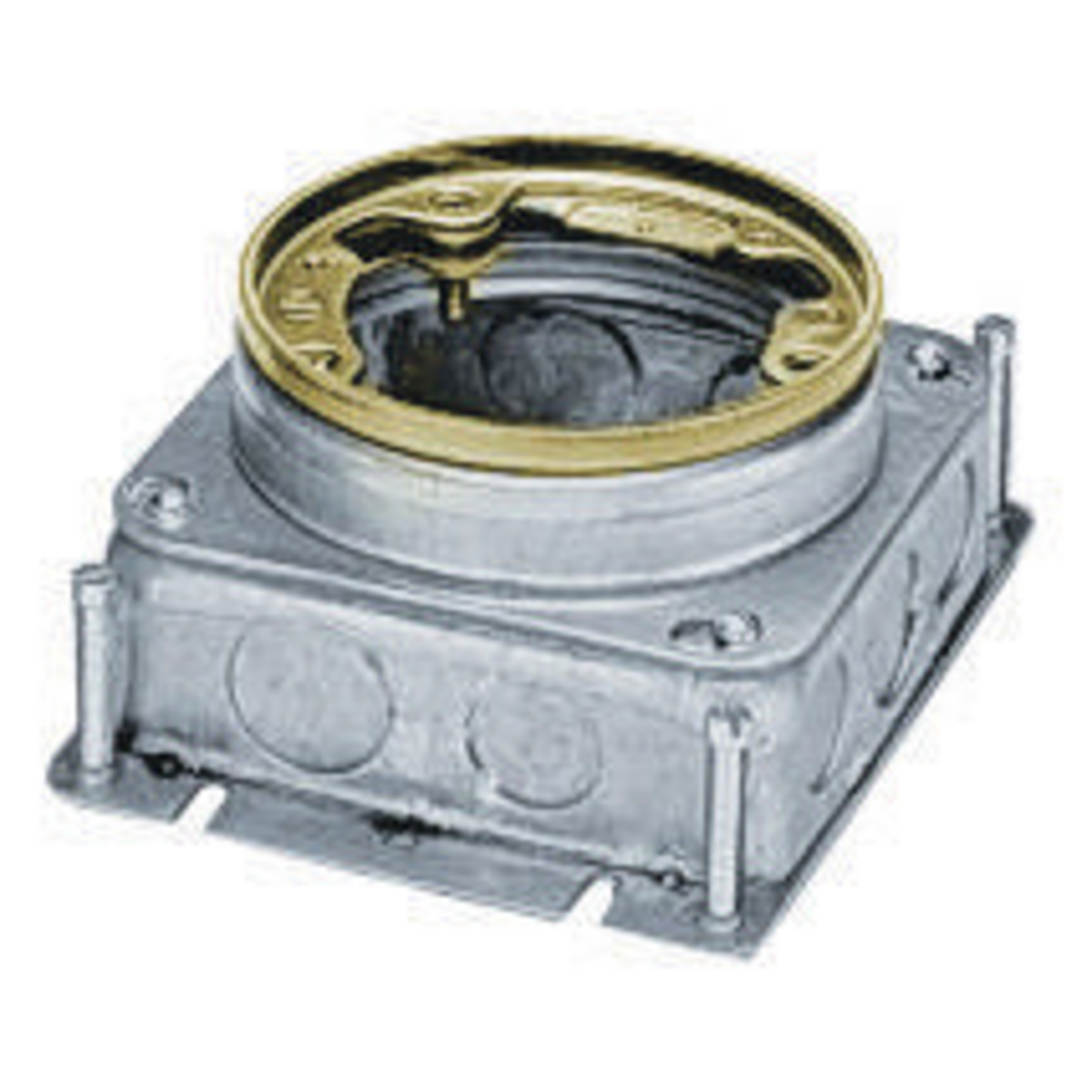 Product image for Floor box round steel 2.91x6x4.81in ScrubShield