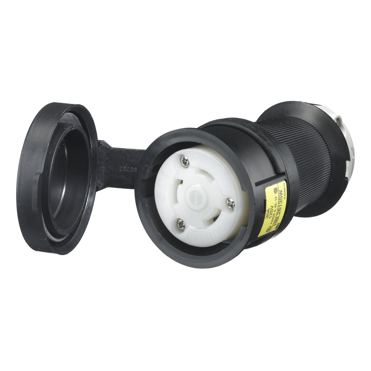 Product image for Connector L5-30R twlo cable+door 2P 30A 125V bk