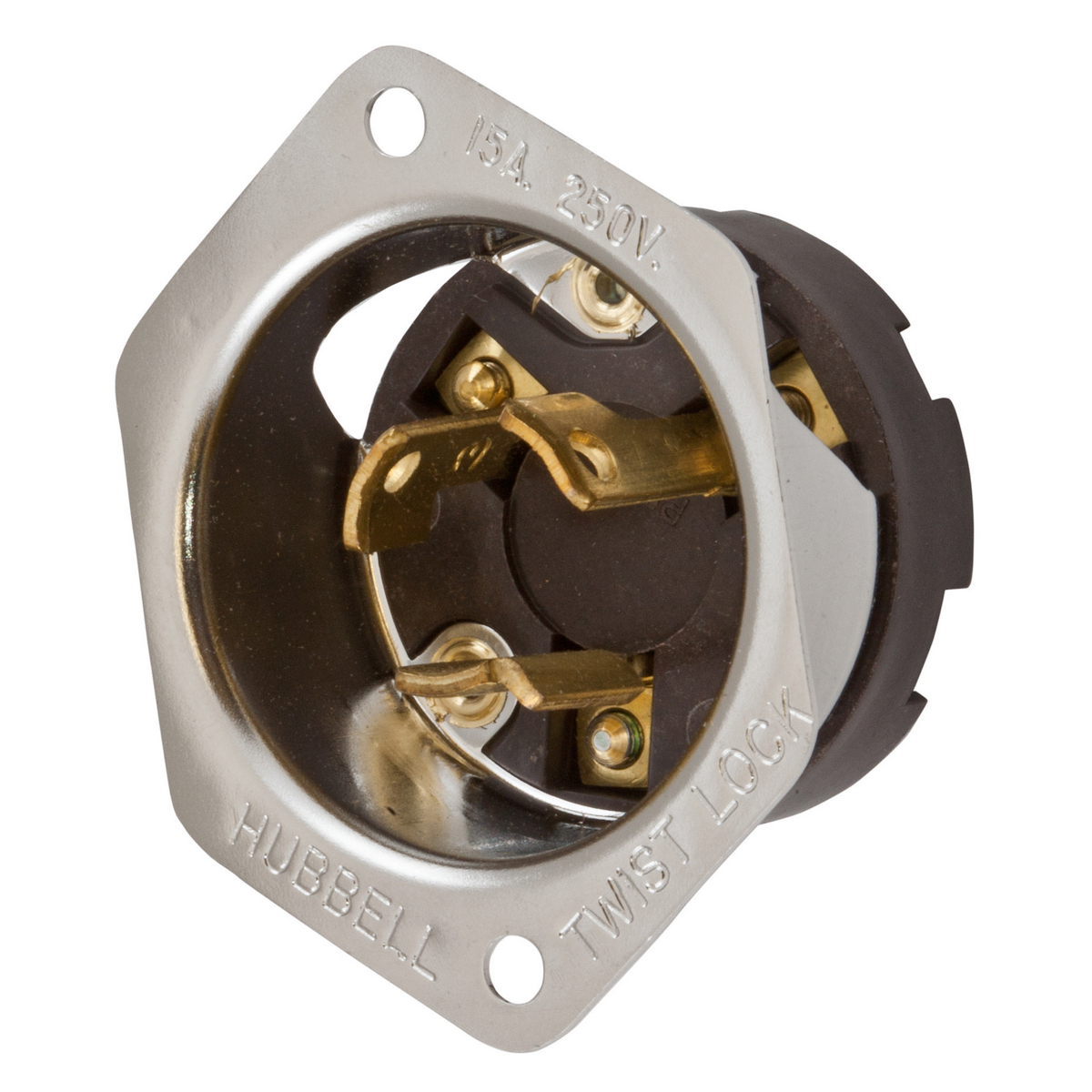 Product image for Plug L6-15P inlet twlo 2P 15A 250V sst-brown