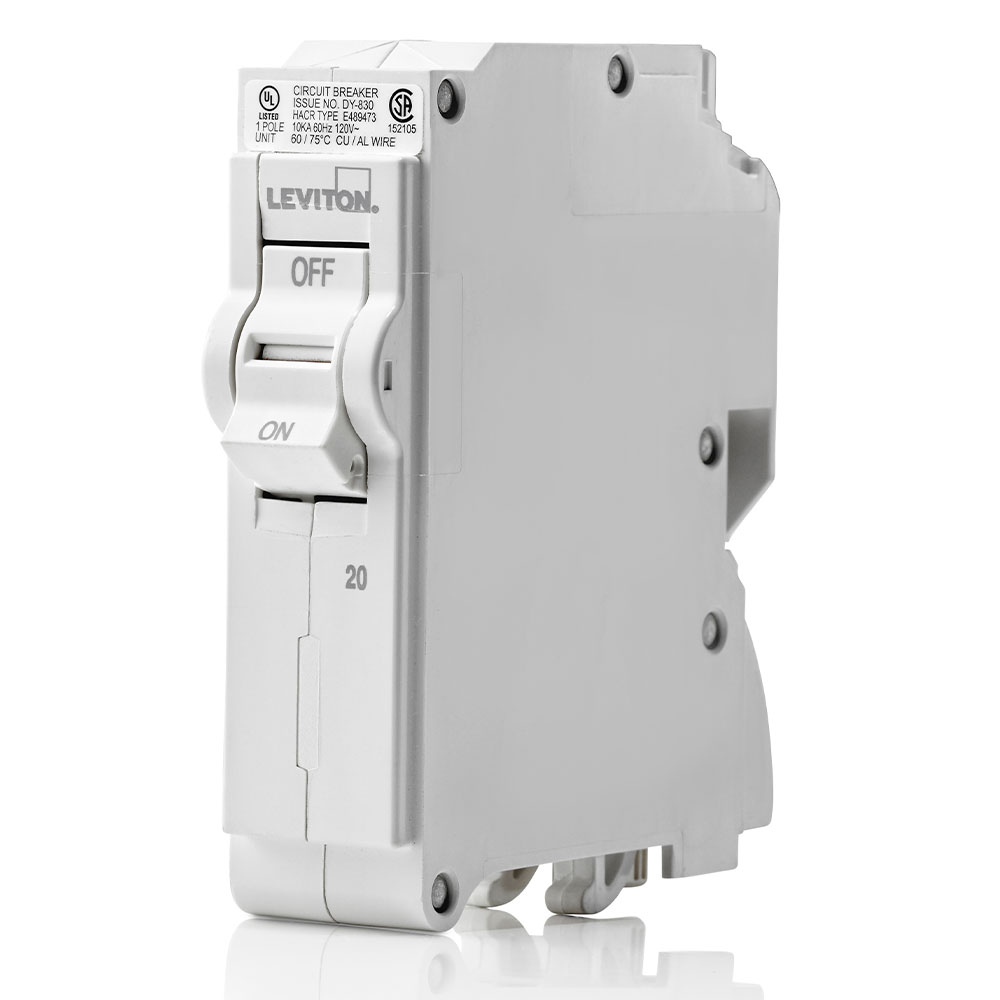 Product image for 20A 1-Pole Standard Hydraulic Magnetic Branch Circuit Breaker