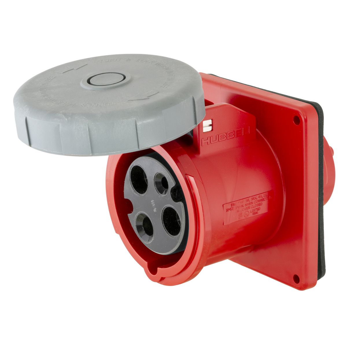 Product image for Receptacle 2 pole 3 wire 30A 480V red