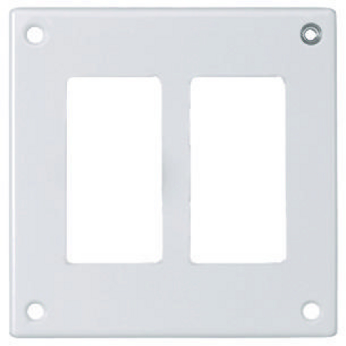 Product image for Wallplate security 2-gang 2-GFCI/styleline device zinc-plated steel white