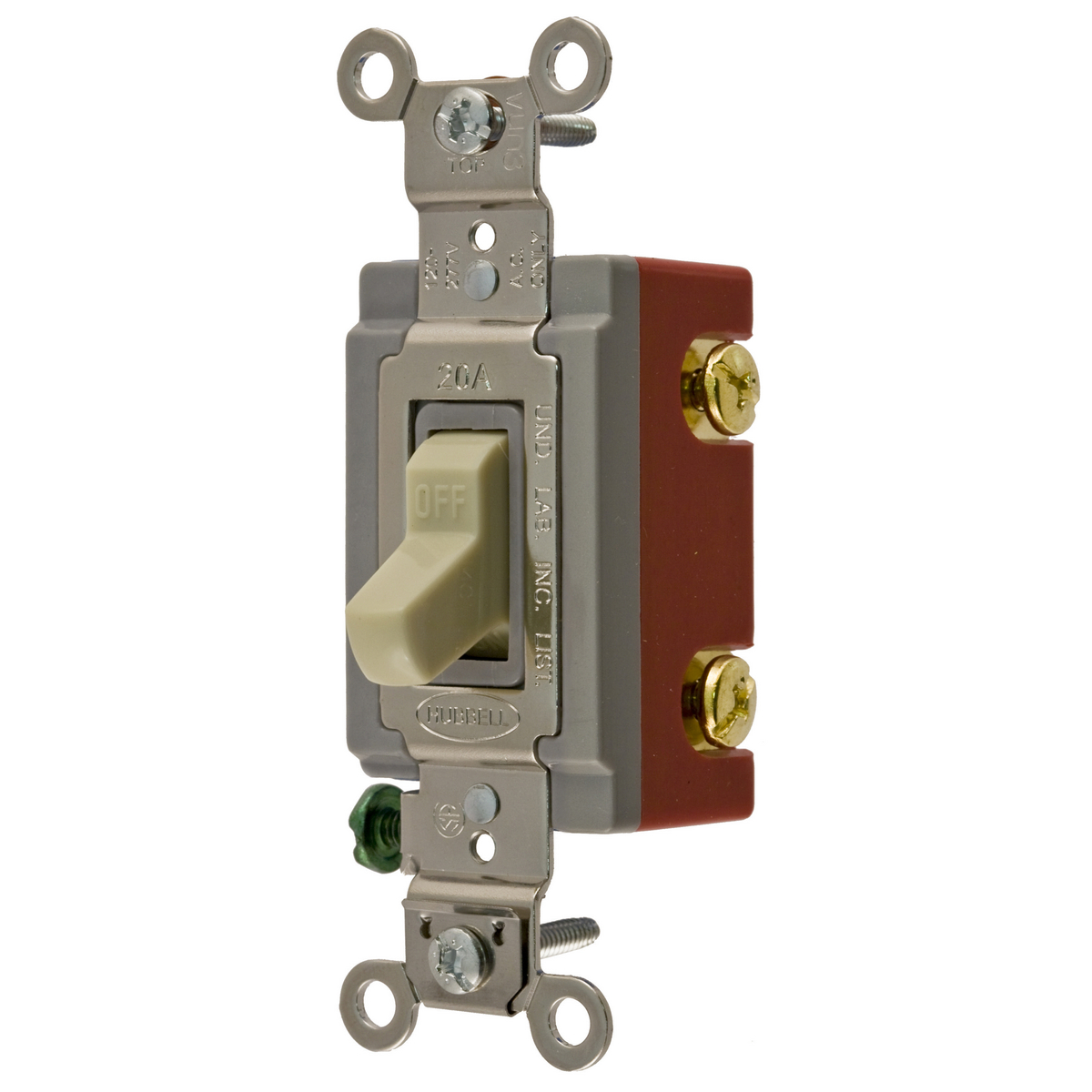 Product image for Switch toggle back-side wire 2P 120/277V 20A ivo