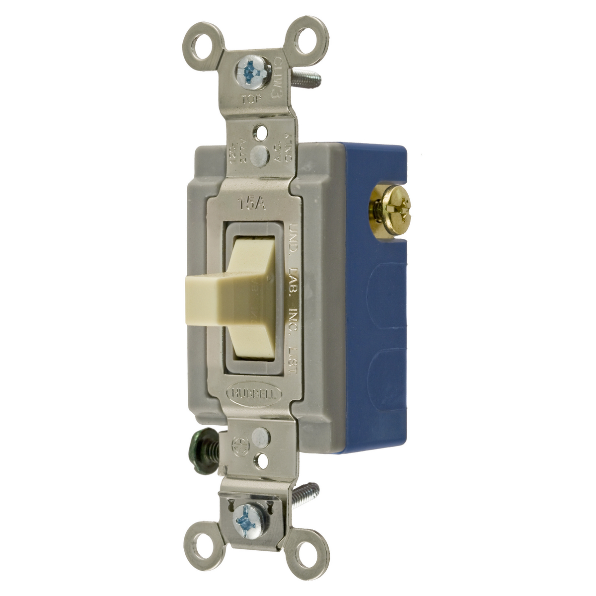 Product image for HUB HBL1556I SWITCH 15A MC 120V - 277V AC IVORY NYLON TOGGLE