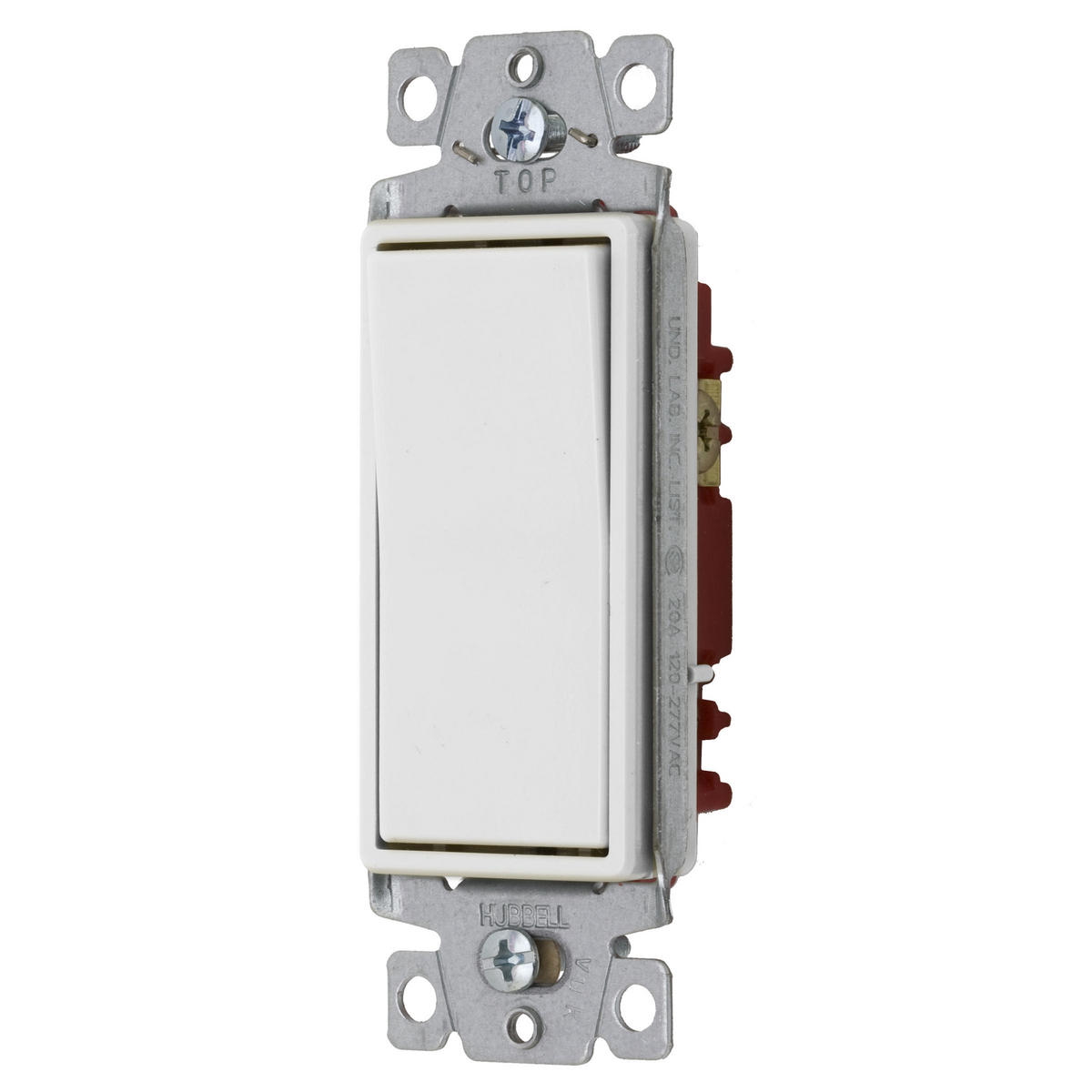 Product image for HUB HBL2123347W SWITCH 20A 347VAC 3WAY ROCKER BACK & SIDE WIRED WHITE