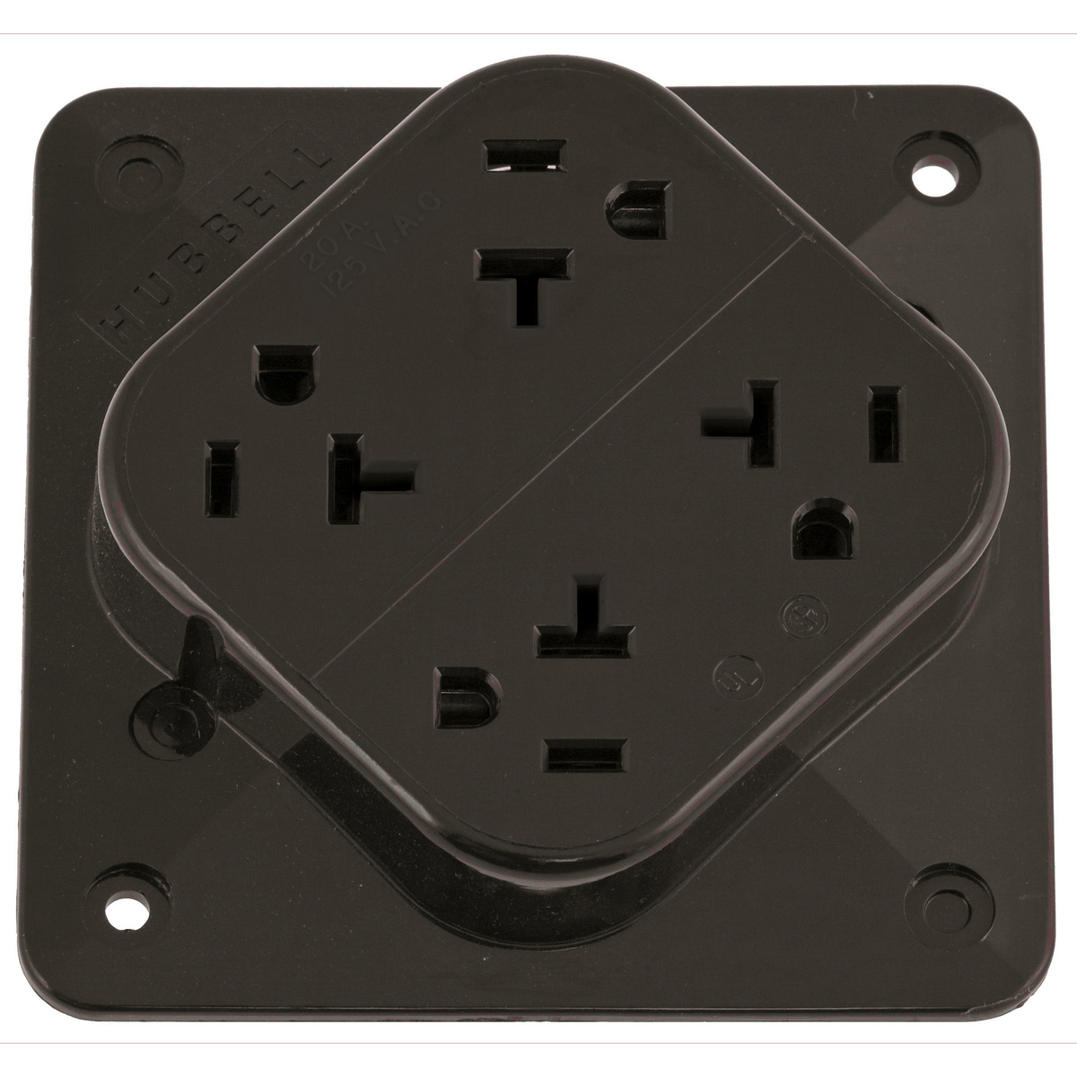 Product image for Receptacle 2-pole specification-grade 20A 125V brown