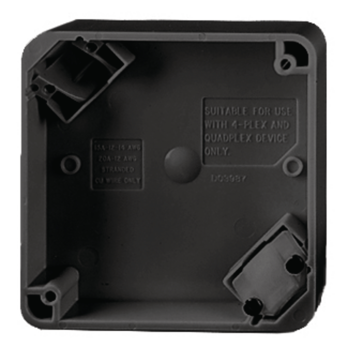 Product image for Box square portable with cord grip black 4in