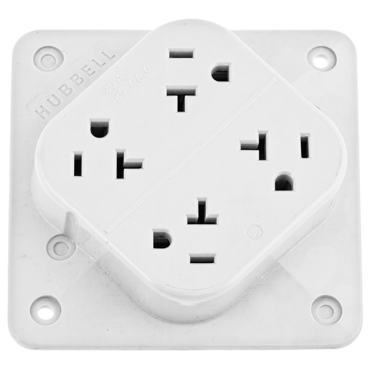 Product image for Receptacle 5-20R Quad 2P 20A 125V white