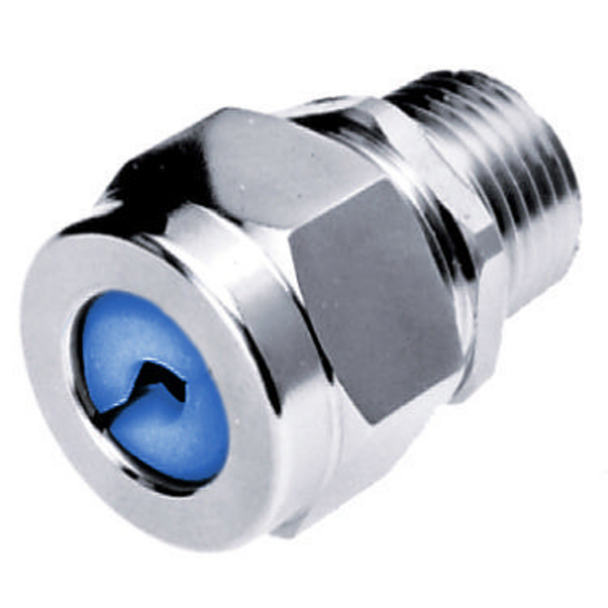 Product image for Connector cord straight male steel blue F2 3/4" NPT 0.38-0.5"