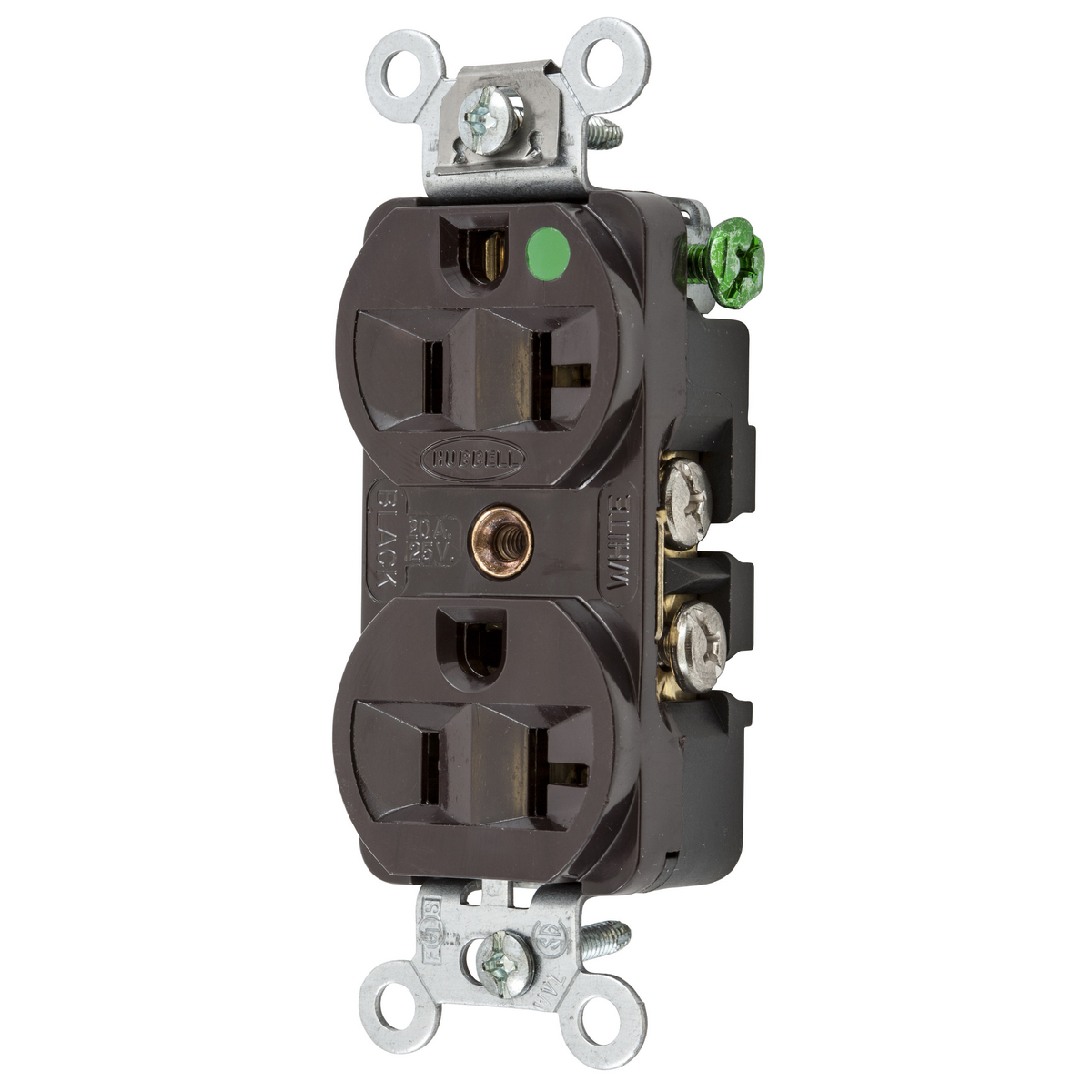 Product image for Receptacle 5-20R duplex 2P 20A 125V HOSP brown