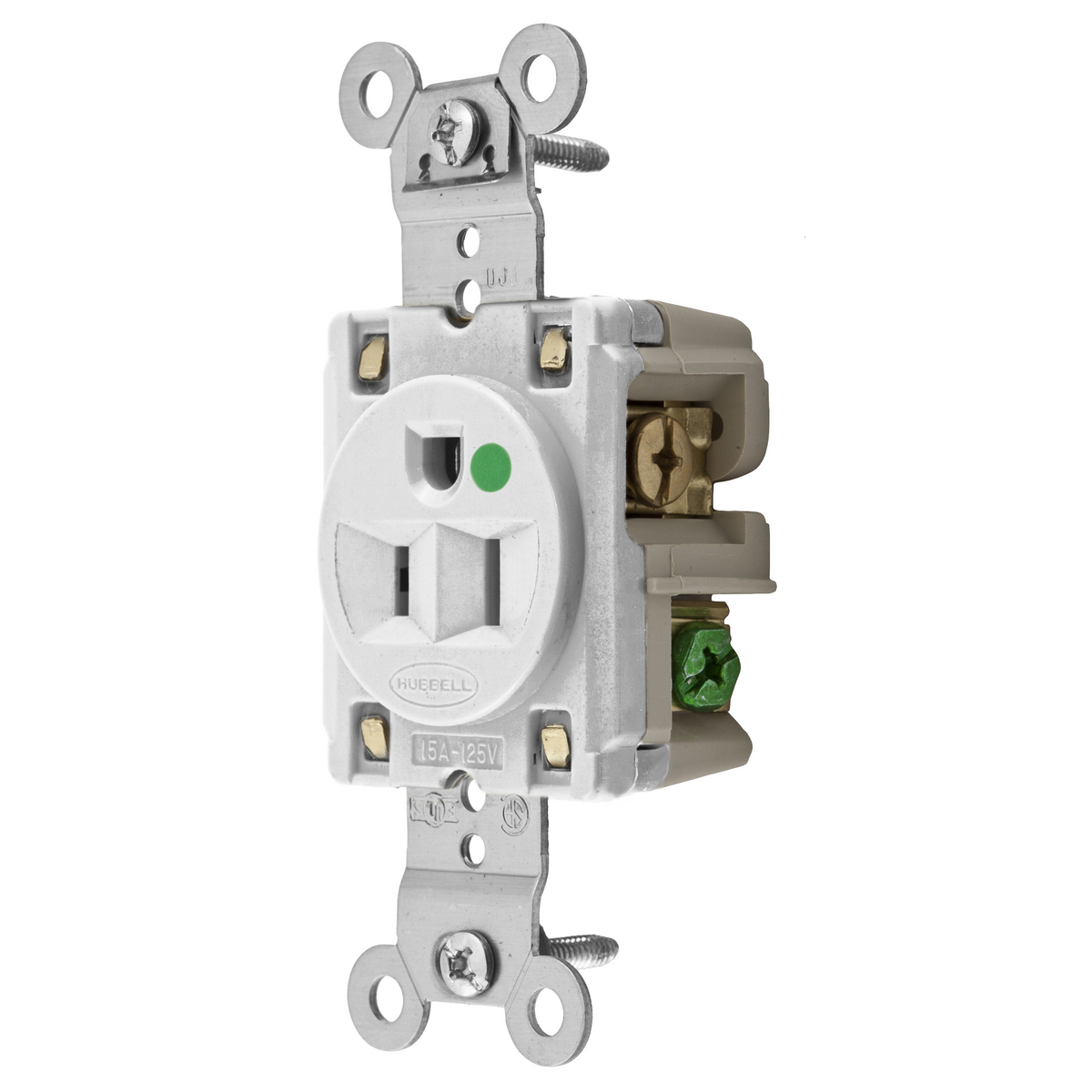 Product image for Receptacle 5-15R EHD single 2P 15A 125V HOSP whi