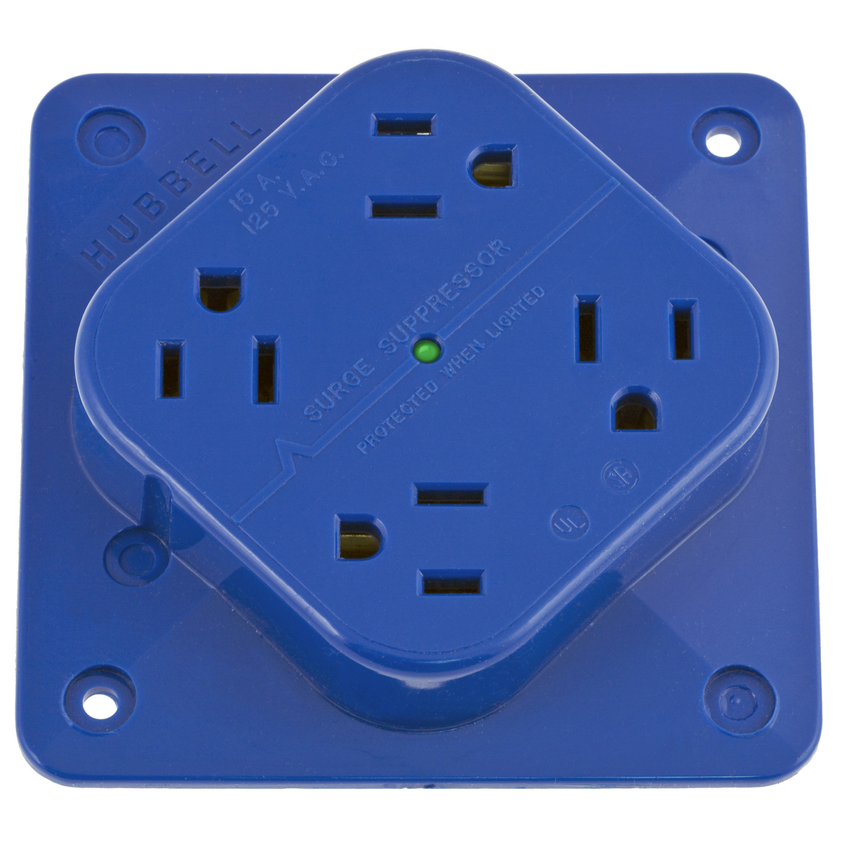 Product image for Receptacle duplex flush pc 2P3W 15A 5-20R blue