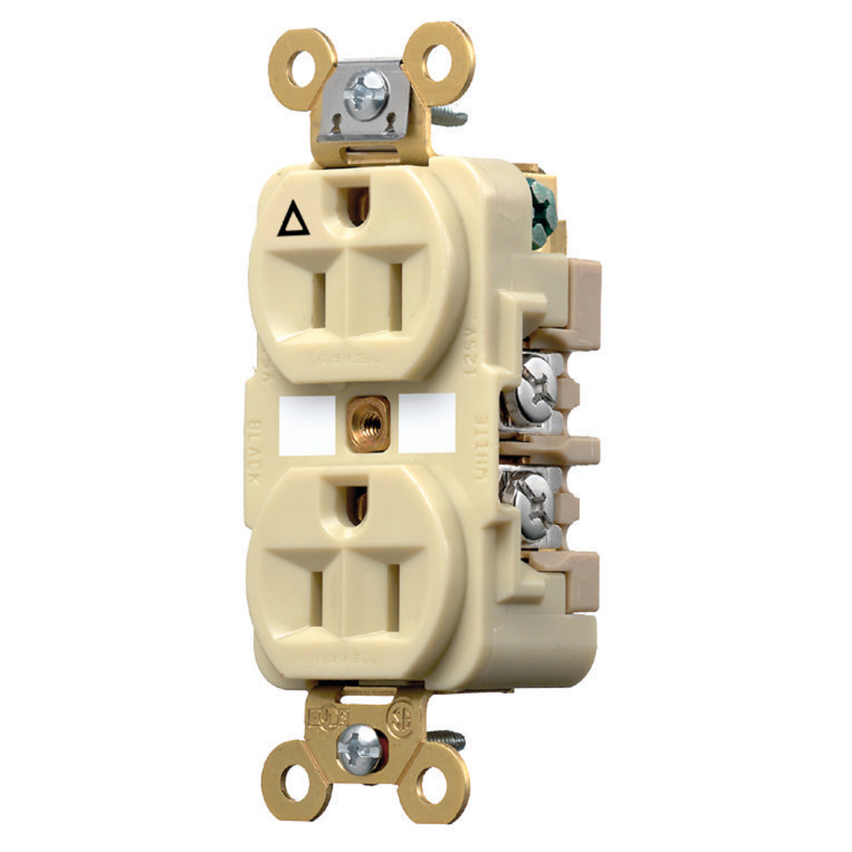 Product image for Receptacle duplex isolated ground 0.5HP NEMA 5-15R 15A 125V ivory