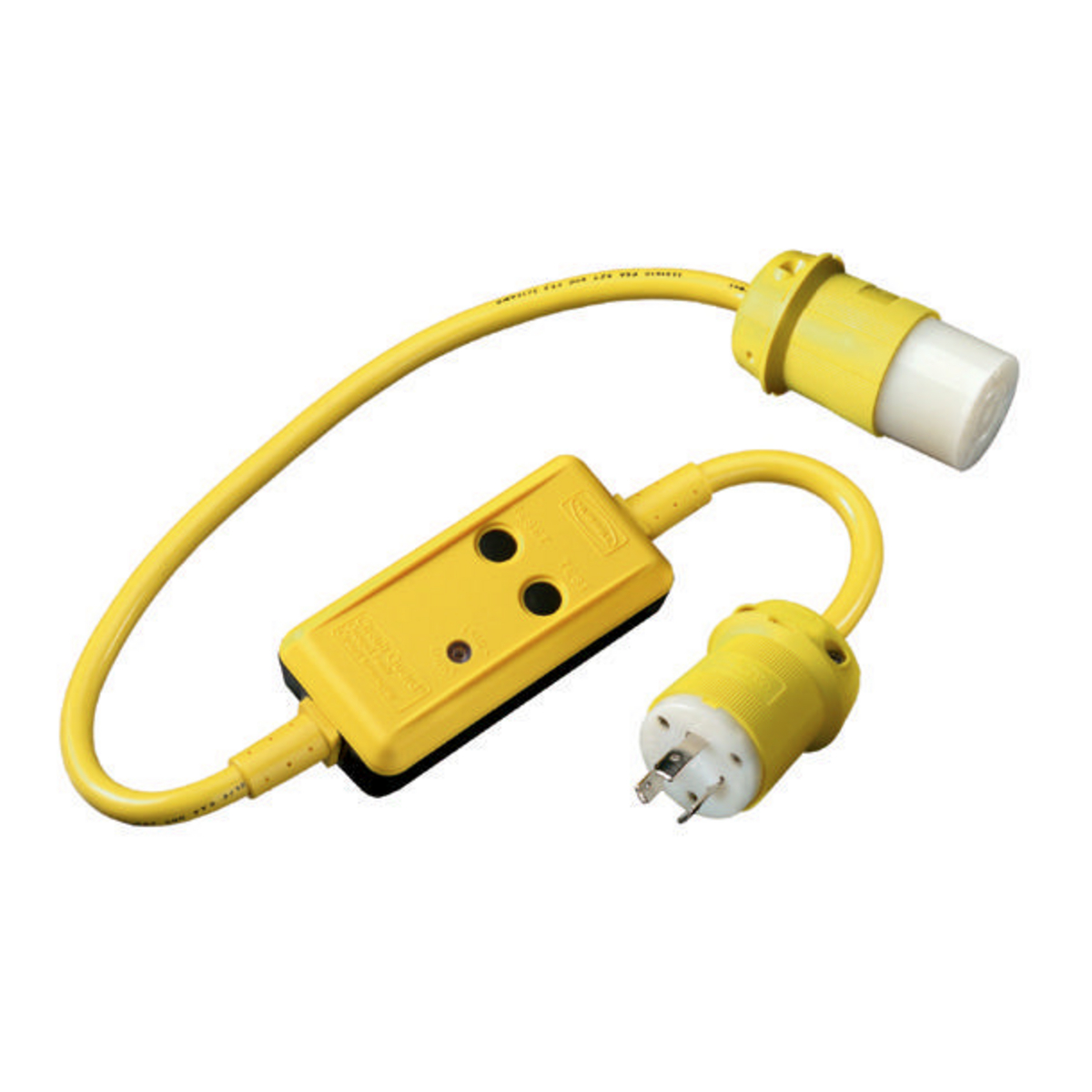 Product image for Line cord GFCI portable manual 120V AC 15A yellow