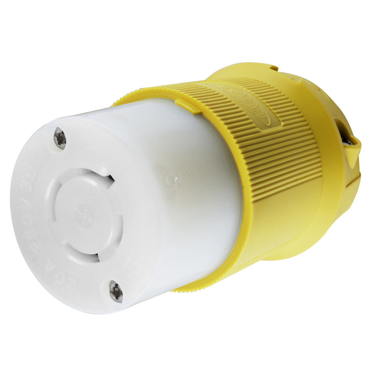 Product image for Connector twist-lock chem-marine 3-pole 4-wire 3HP NEMA L15-20R 20A 250V yellow