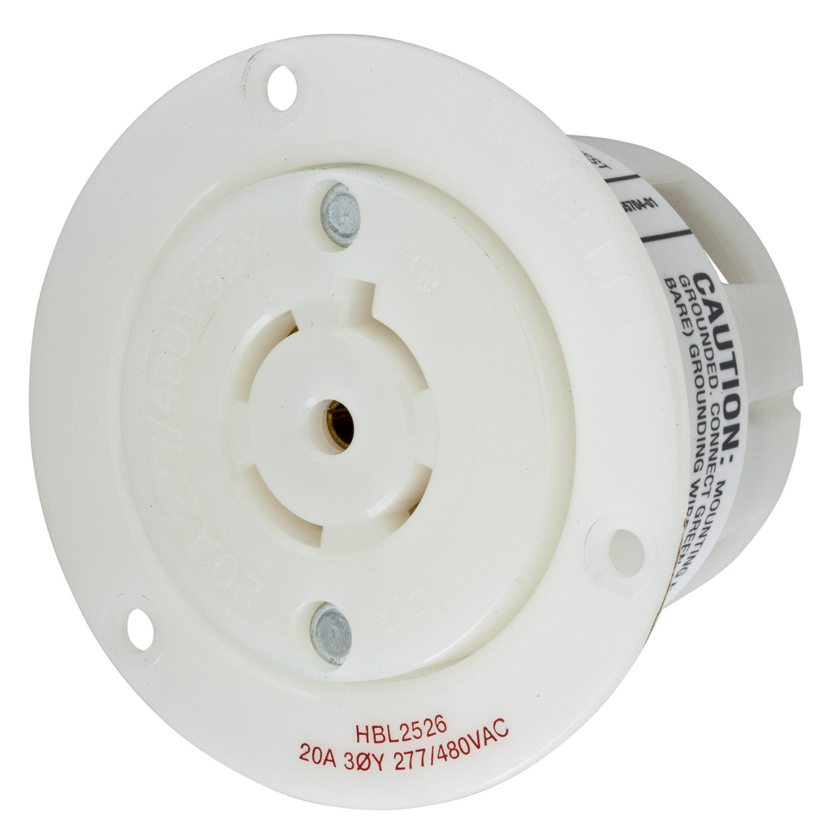 Product image for Receptacle flange flush nyl 4P5W 20A L22-20R wht