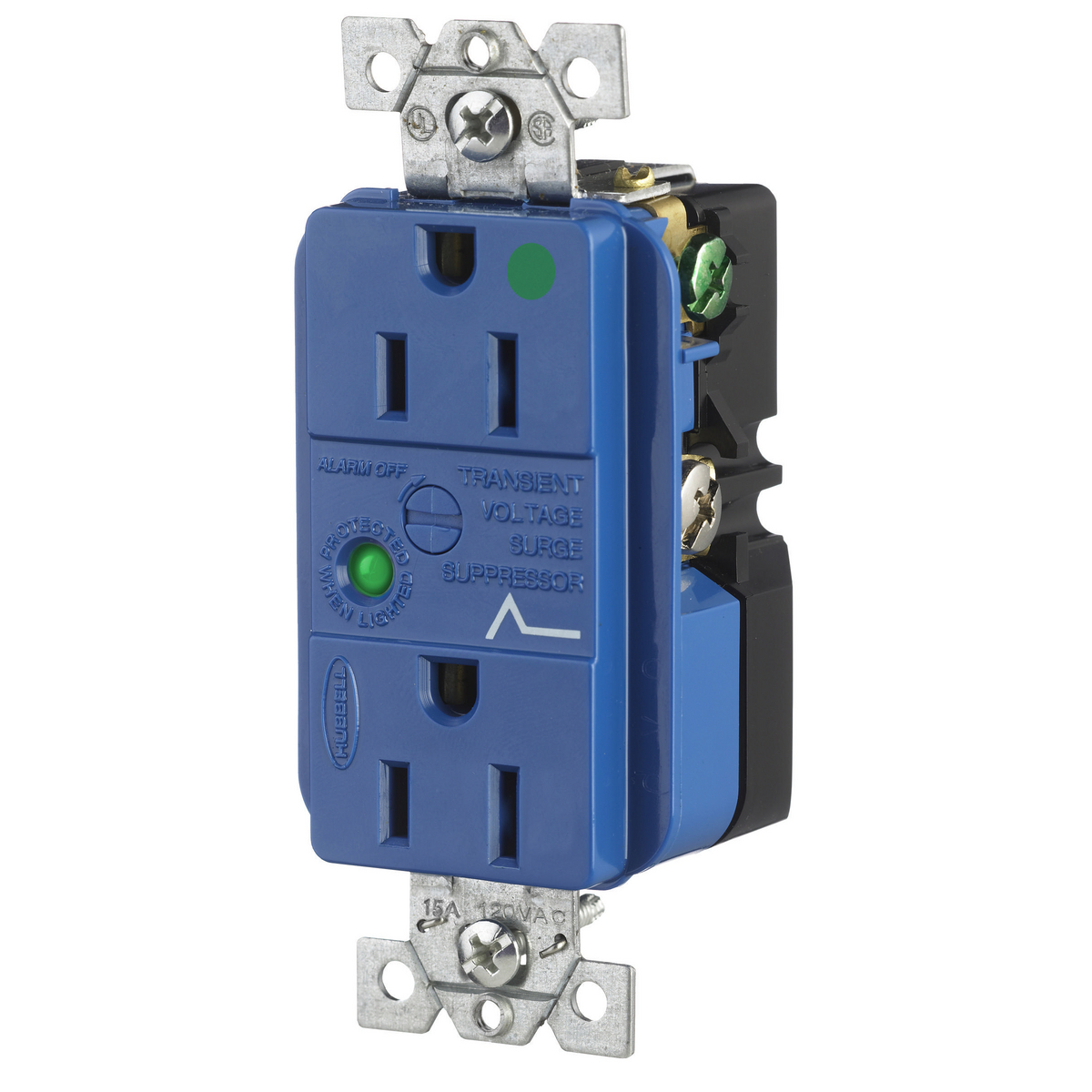 Product image for Receptacle 5-15R duplex GFI15KA 2P 15A 125V blue