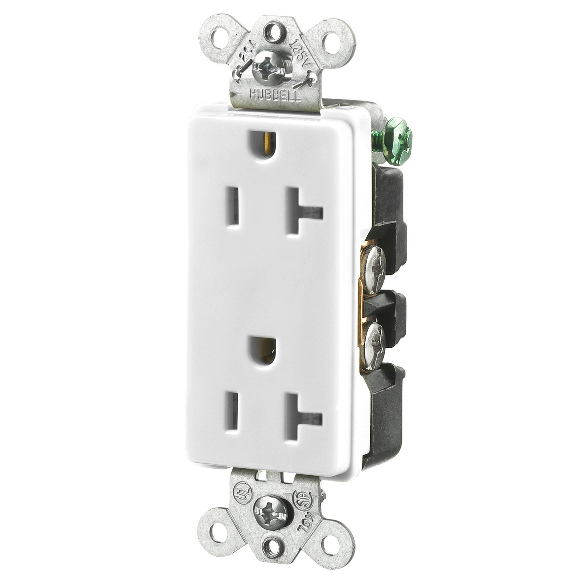 Product image for Receptacle 5-20R EHD duplex 20A 125V DECO white