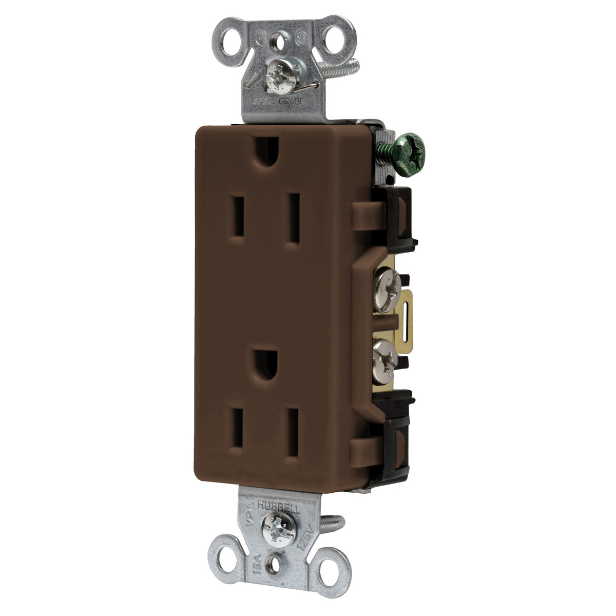Product image for Receptacle duplex decorator 2-pole 15A 125V brown