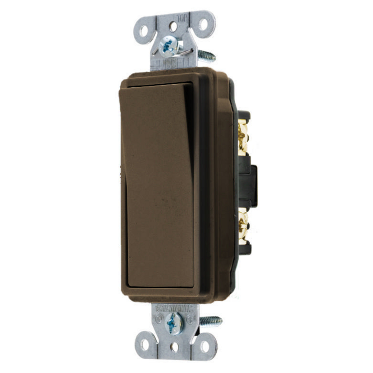 Product image for Switch toggle back-side wire 1P 120/277V 15A brn
